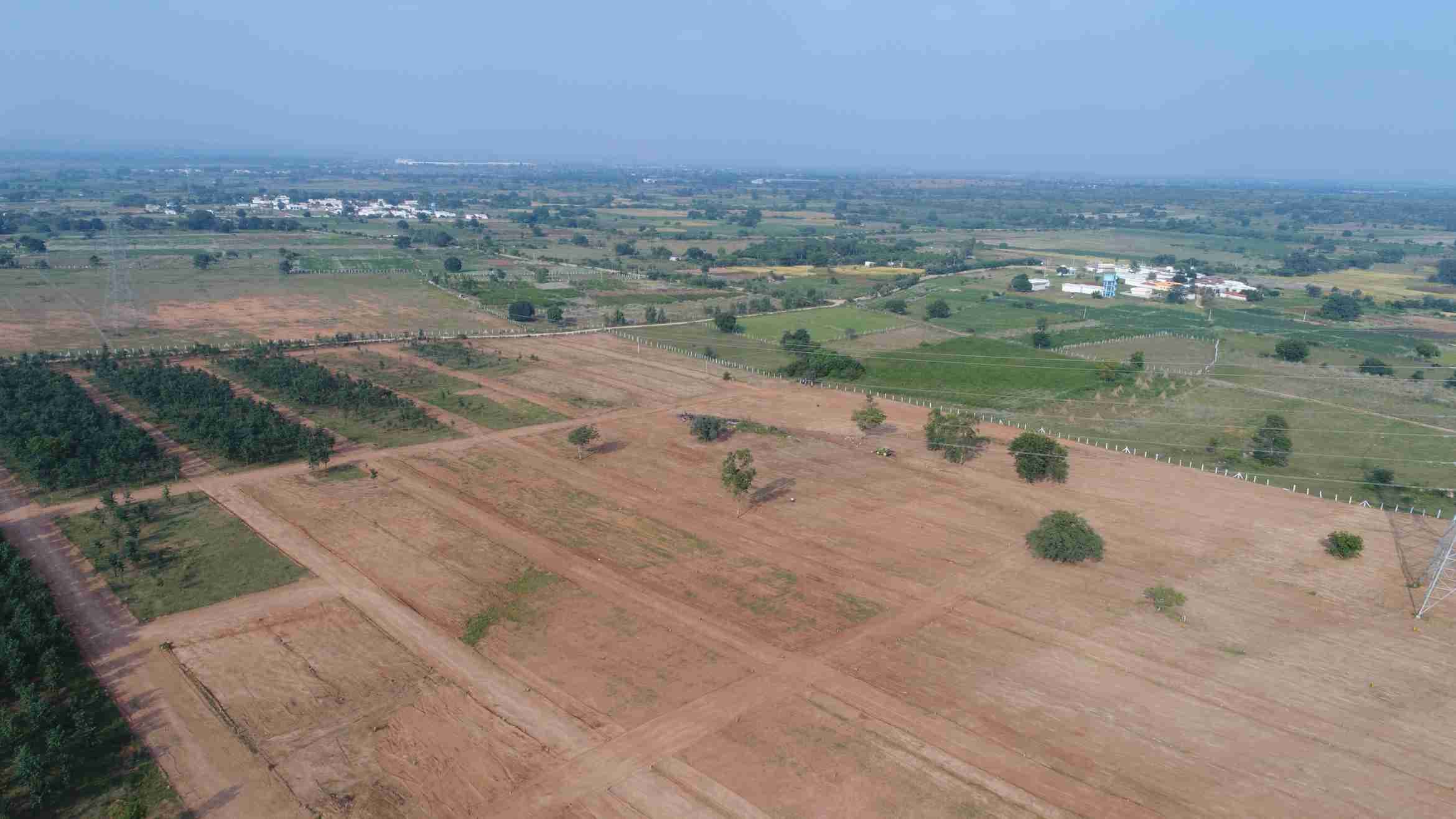 Drone view of landscaped township