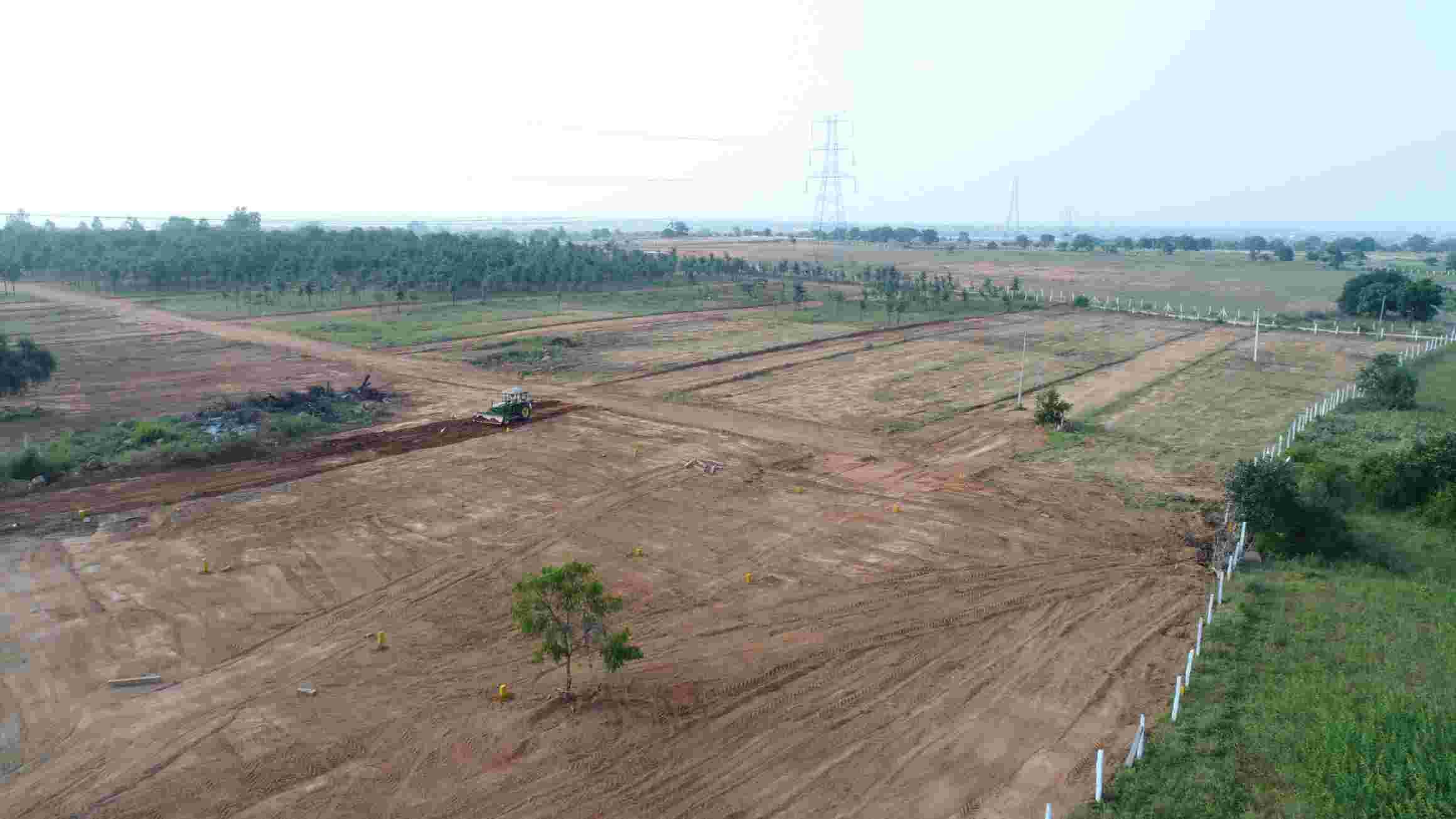 Drone view of landscaped township