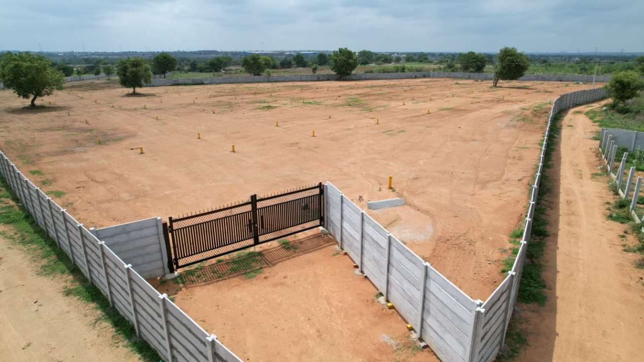 Drone view of landscaped township